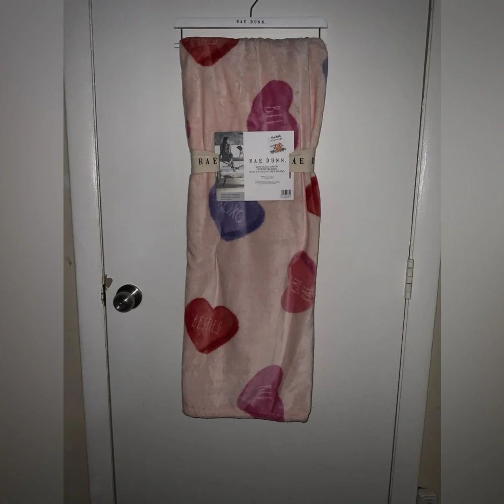 Rae Dunn Conversational Hearts Valentine’s Day Blanket / Throw